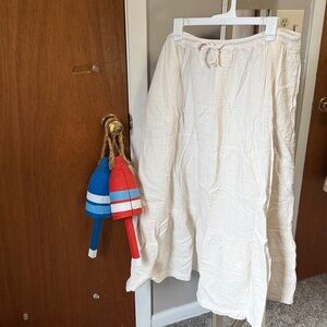 NWOT! Pact Cream Tiered Cotton Maxi Skirt